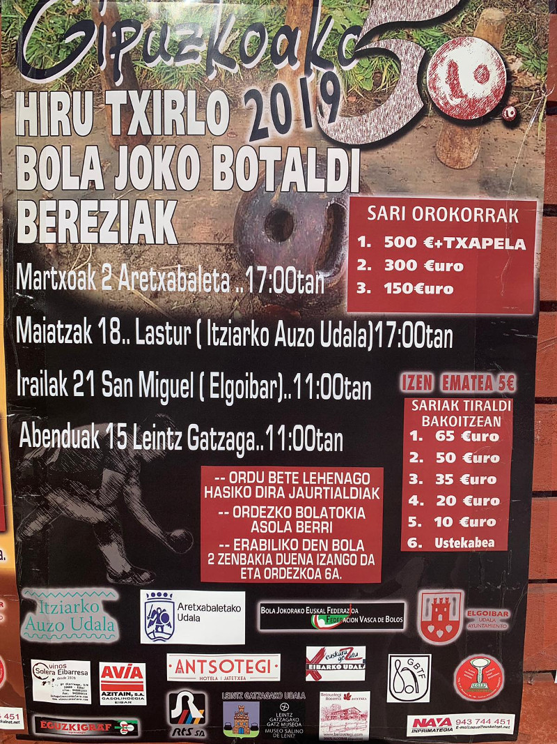 L. Gipuzkoako Hiru Txirlo Bola Joko txapelketa, ES Azitain