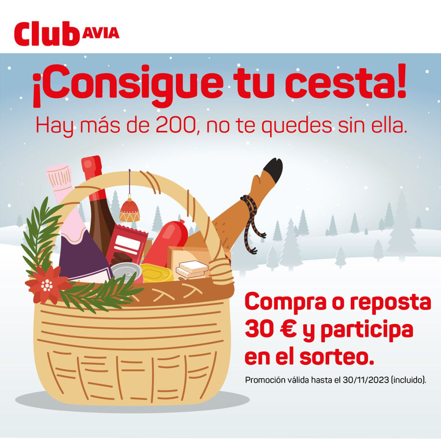 Cartel promoción Club Avia cestas navidad
