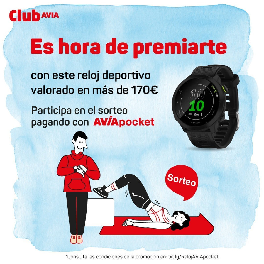 Promoción Club Avia sorteo de relog inteligente Garmin