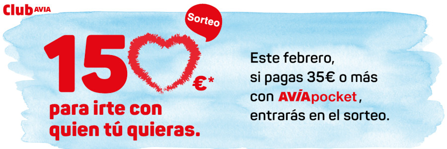 Sorteo de 150€ en carburante promoción aviapocket febrero 2026